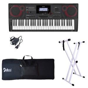 Casio CT X9000IN Keyboard Combo Package with Adaptor Bag and White Stand